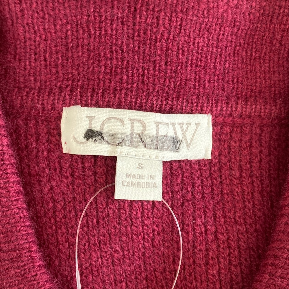 J. Crew Milano-stitch cinched-waist cardigan with‎ embellished buttons Small red - Picture 3 of 8